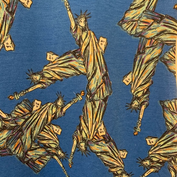LuLaRoe Julia dress size XS Statueof Liberty print - Picture 2 of 4